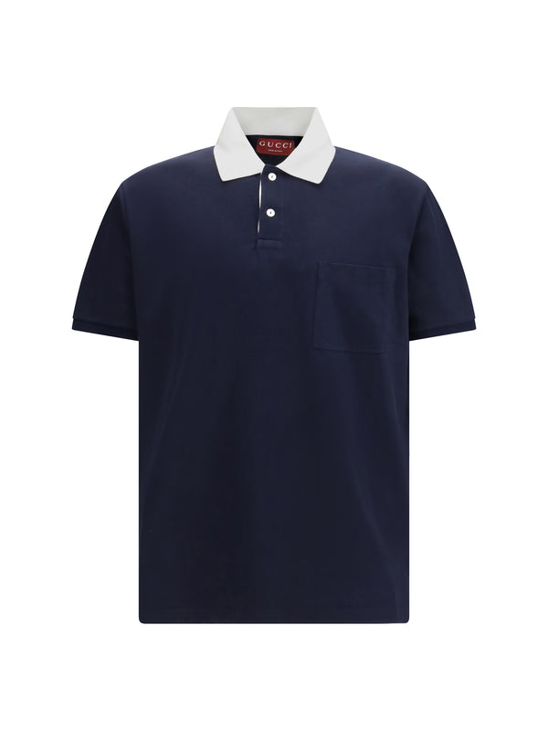 Gucci 97% cotton; 3% elastane polo in navy