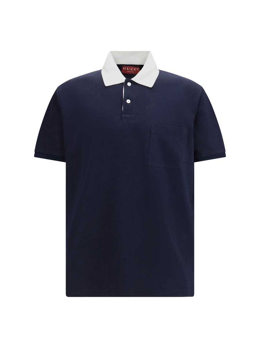 Gucci 97% cotton; 3% elastane polo in navy