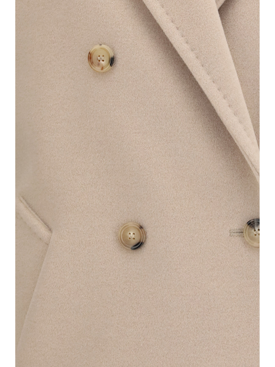 Double-Breasted Rebus Wool Jacket Oatmeal Merino