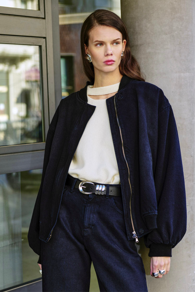 Bomber Jeans Blu/nero