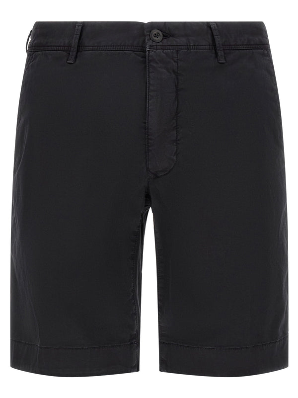 Incotex Cotton Bermuda Shorts — Black