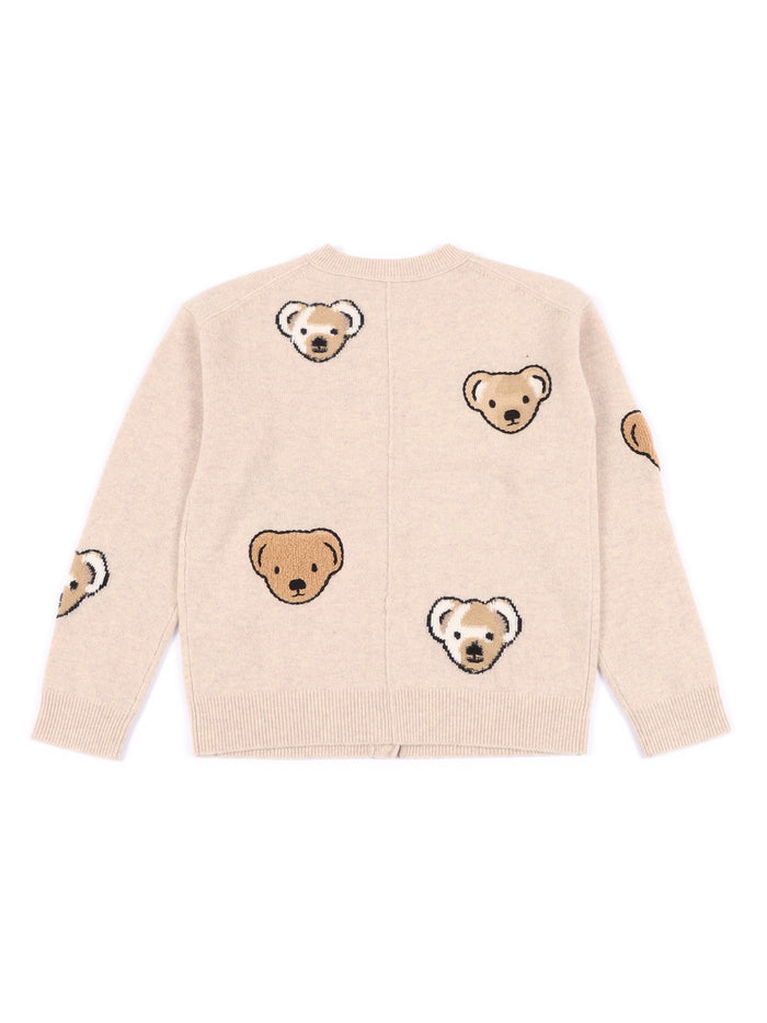KID GIRL CARDIGANS Beige Wool Cardigan