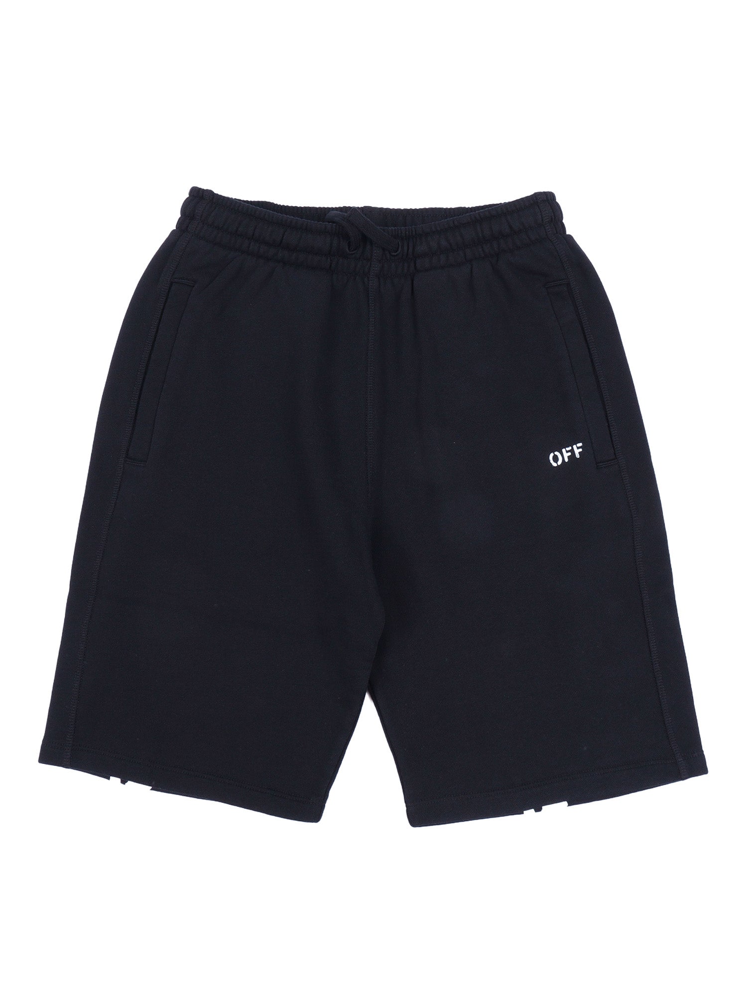 DIAG PAINT SWEATSHORT Black Cotton Bermuda Short