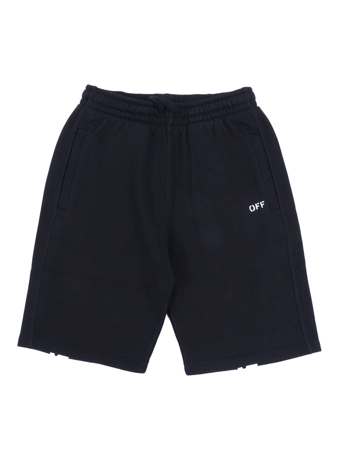 DIAG PAINT SWEATSHORT Black Cotton Bermuda Short