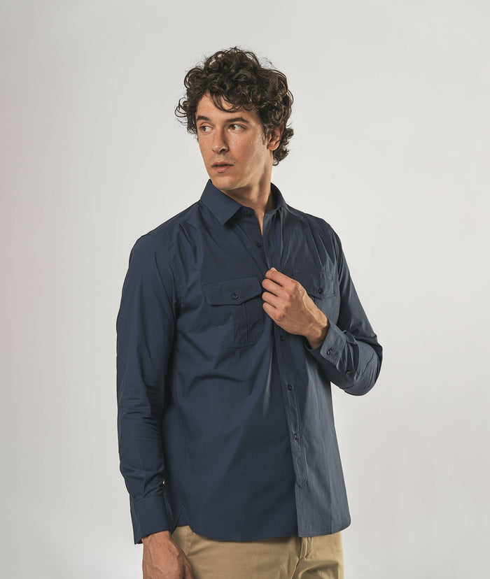 Military Cotton Shirt Soho Lightgray Sport