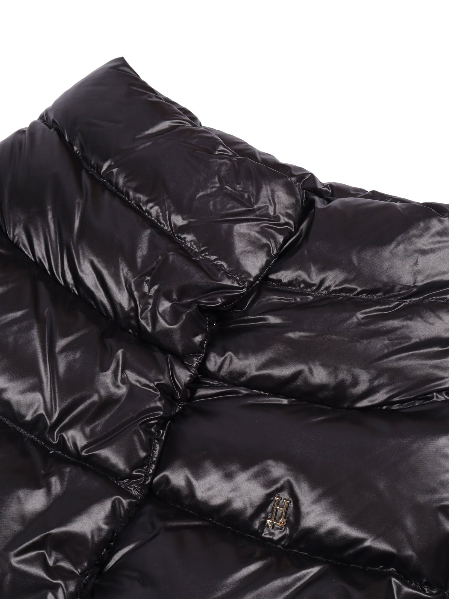 Girl Down Jacket Black Short Puffer