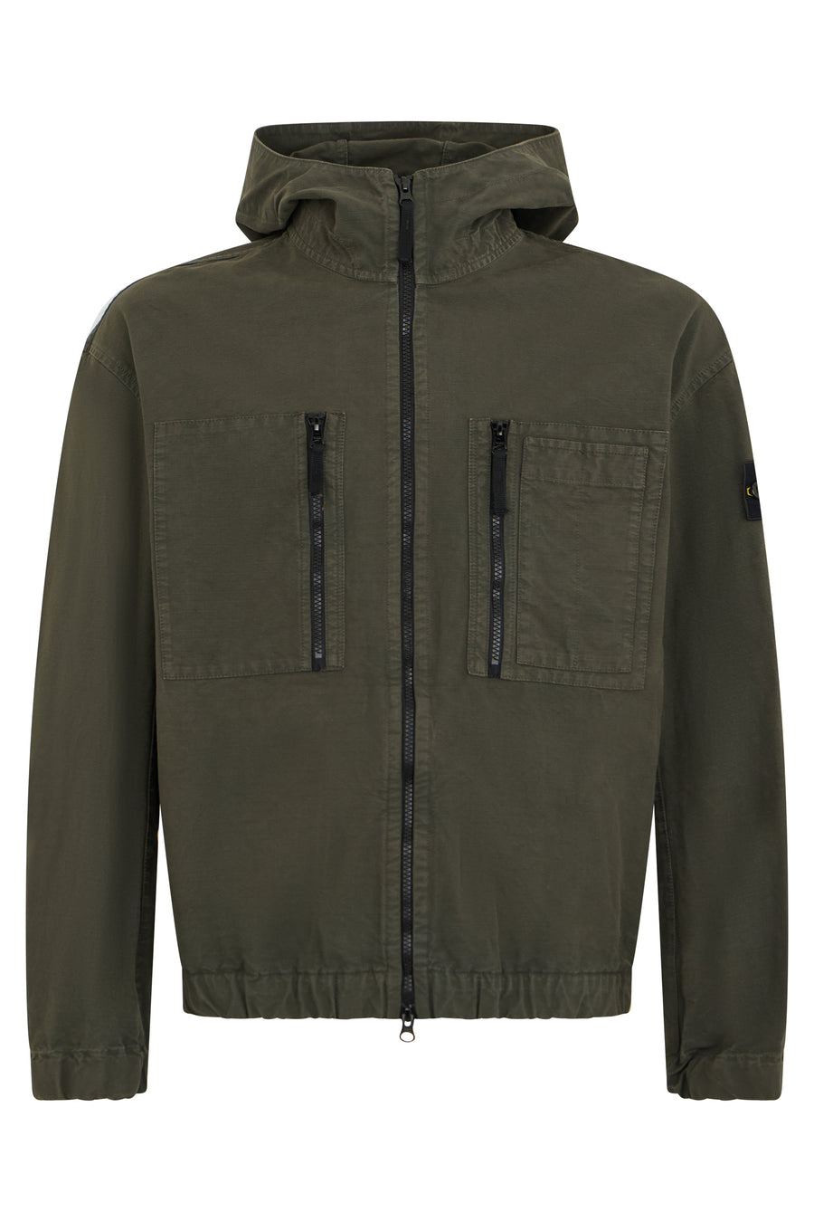 Hooded Jacket Khaki Cotton Bomber