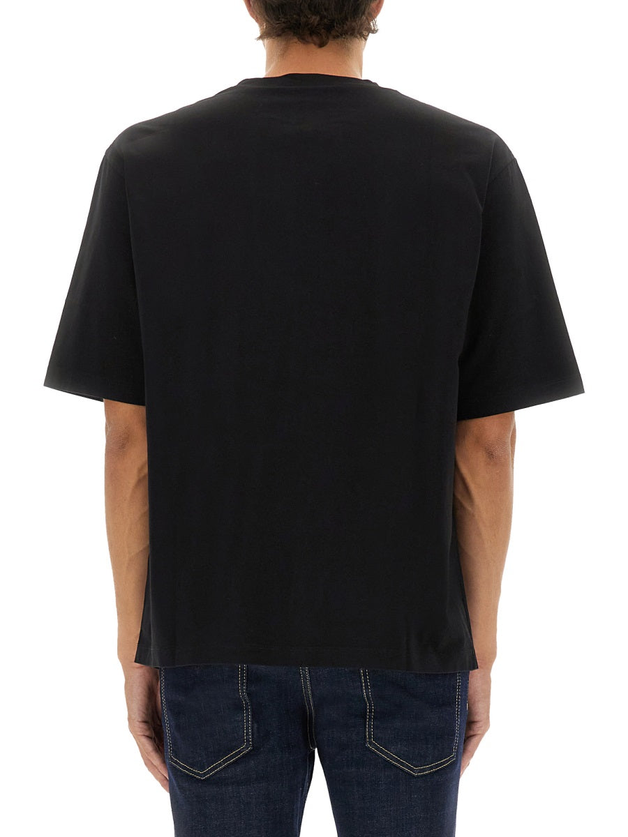 T-Shirt With Logo Black Cotton T-shirts