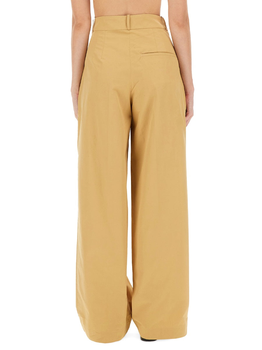 Veronica Straight Fit Pants Yellow Organic Cotton Trousers