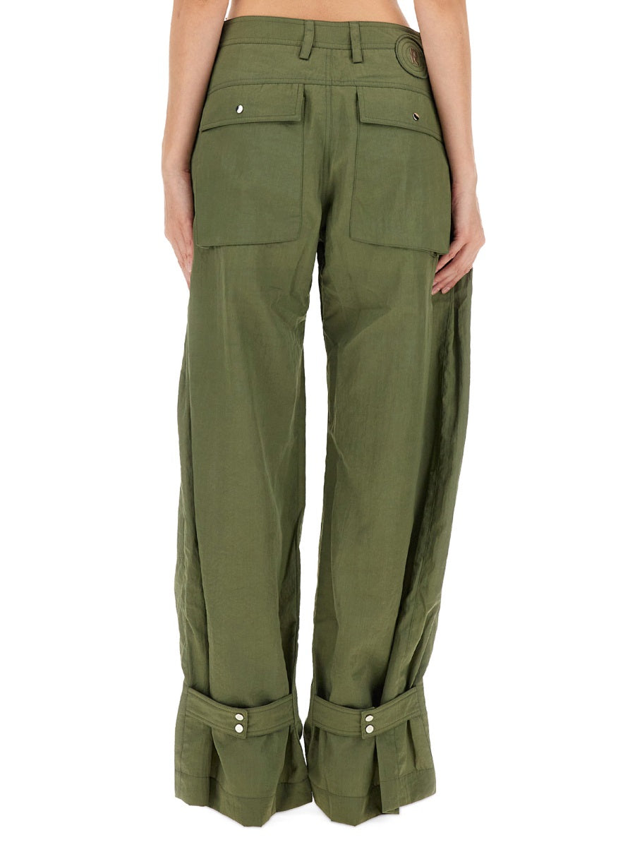 Cargo Pants Green Cotton Trousers