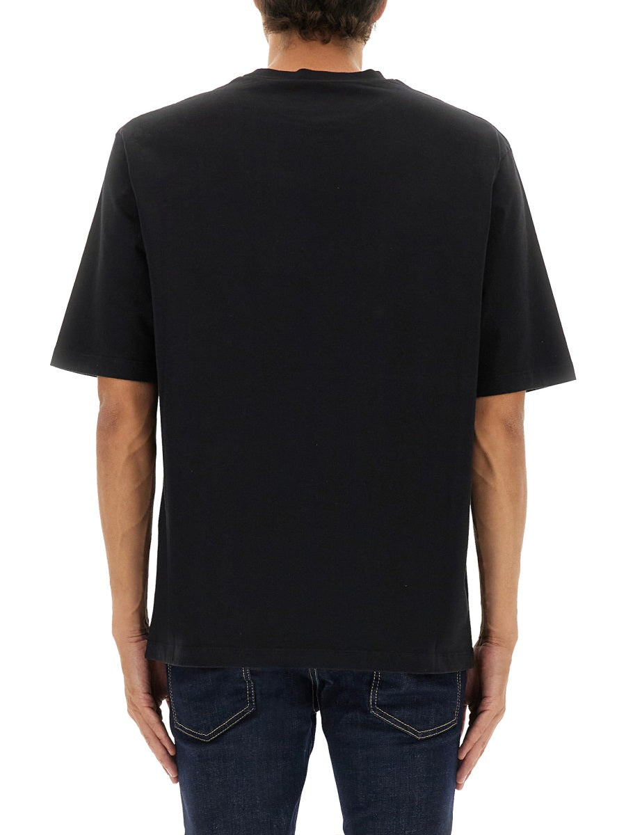 T-Shirt With Logo Black Cotton T-shirts