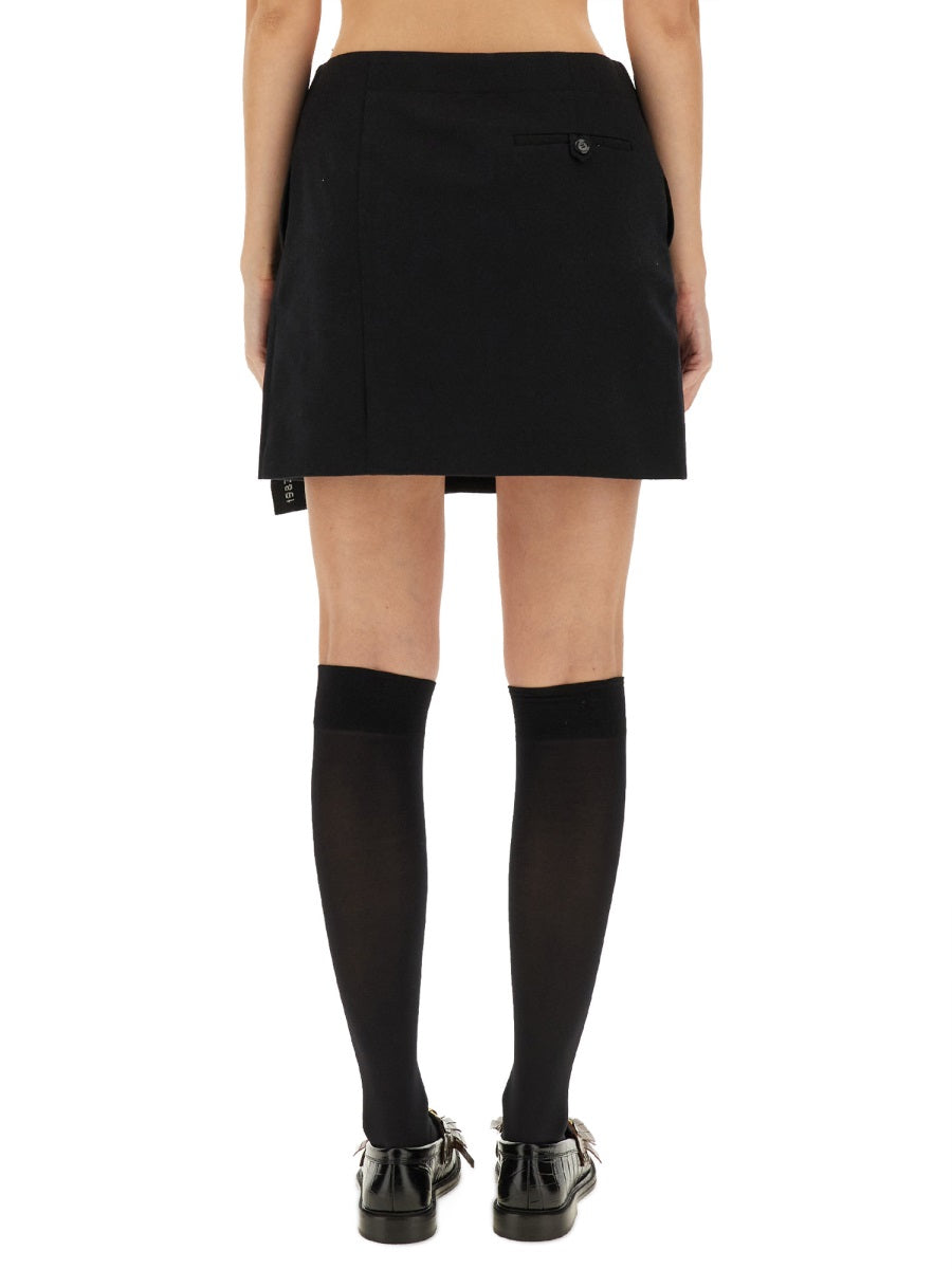 Wool Wrap Skirt Black Virgin
