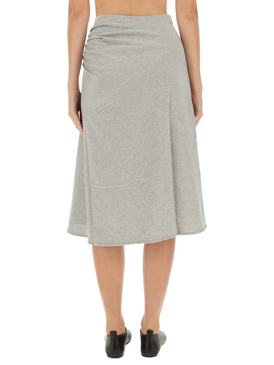 Draped Hevira Skirt Grey Cotton