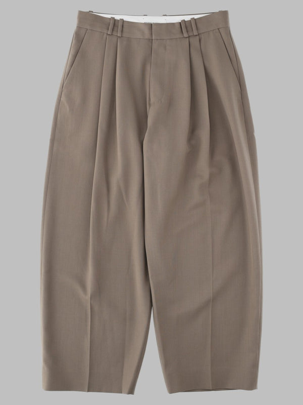 Wool Blend Trousers Beige Polyester