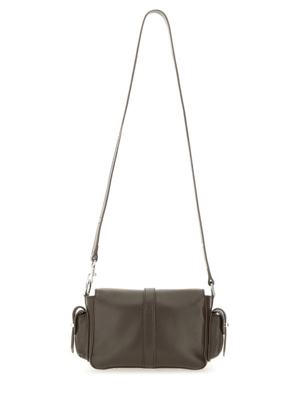 Flap Small Bag Brown Leather Shoulder