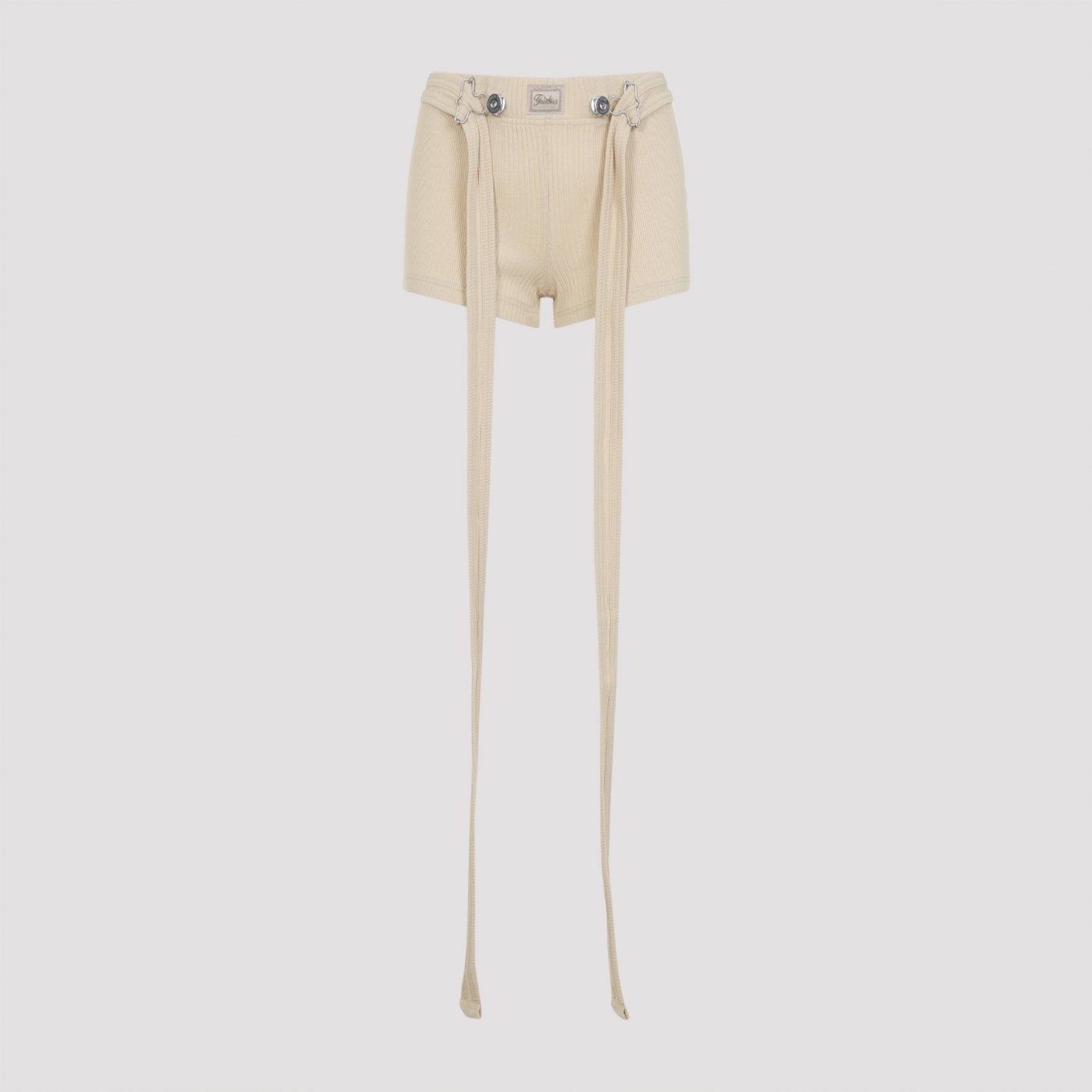 Ribbed Shorts Nude & Neutrals Cotton Pant