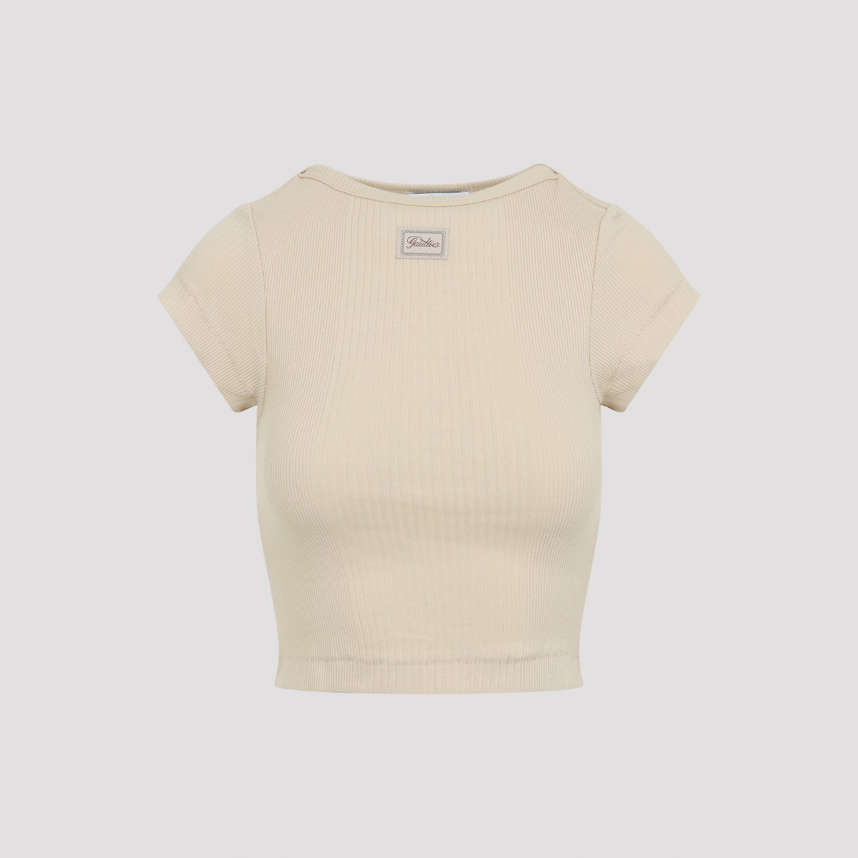 Cropped T-shirt Nude & Neutrals Cotton Tshirt
