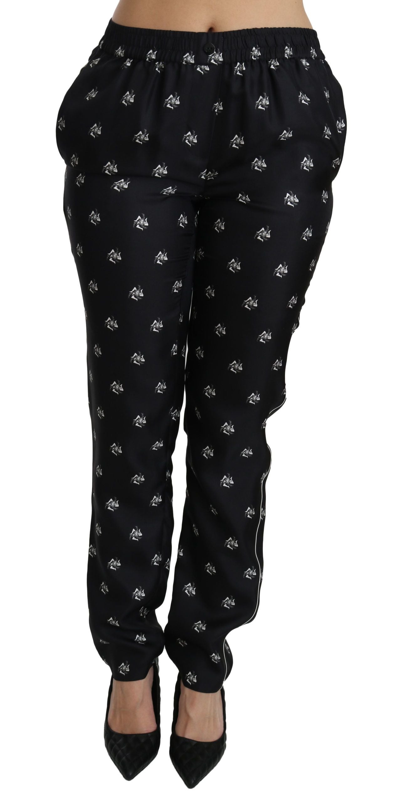 Dolce & Gabbana 100% Silk trousers in black — view 2