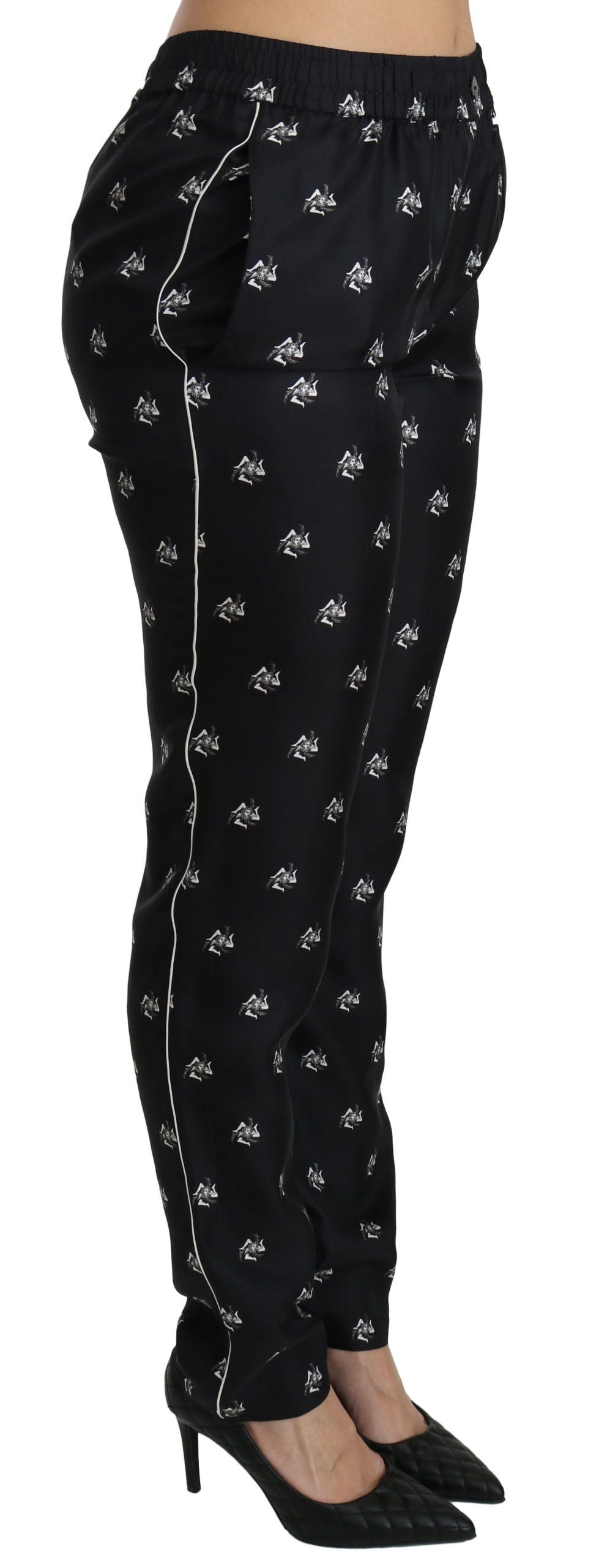 Dolce & Gabbana 100% Silk trousers in black — view 3