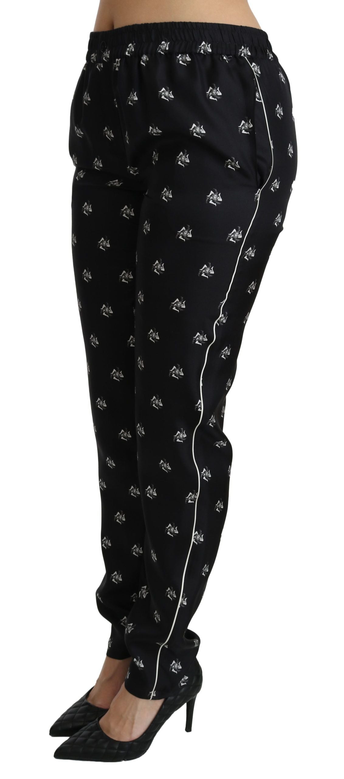 Dolce & Gabbana 100% Silk trousers in black — view 4