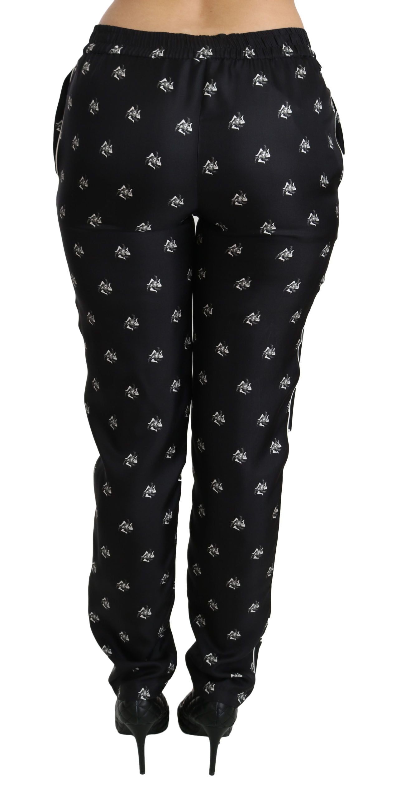 Dolce & Gabbana 100% Silk trousers in black — view 5