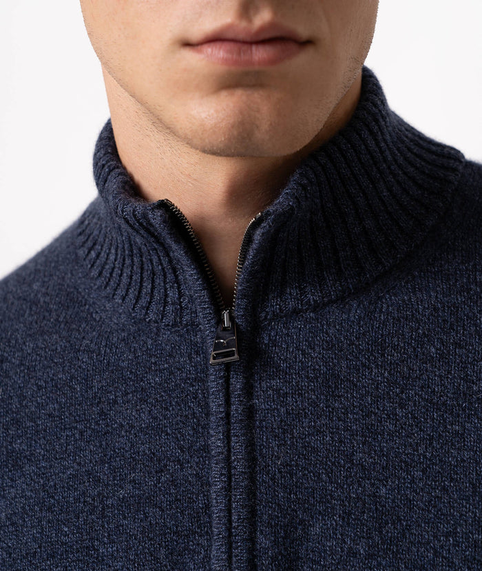Half-Zip Cashmere Sweater Anversa Blue Knitwear