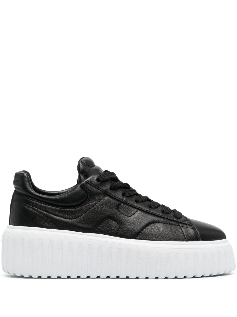 Hogan Flat shoes Black Leathe Rand Out.mat