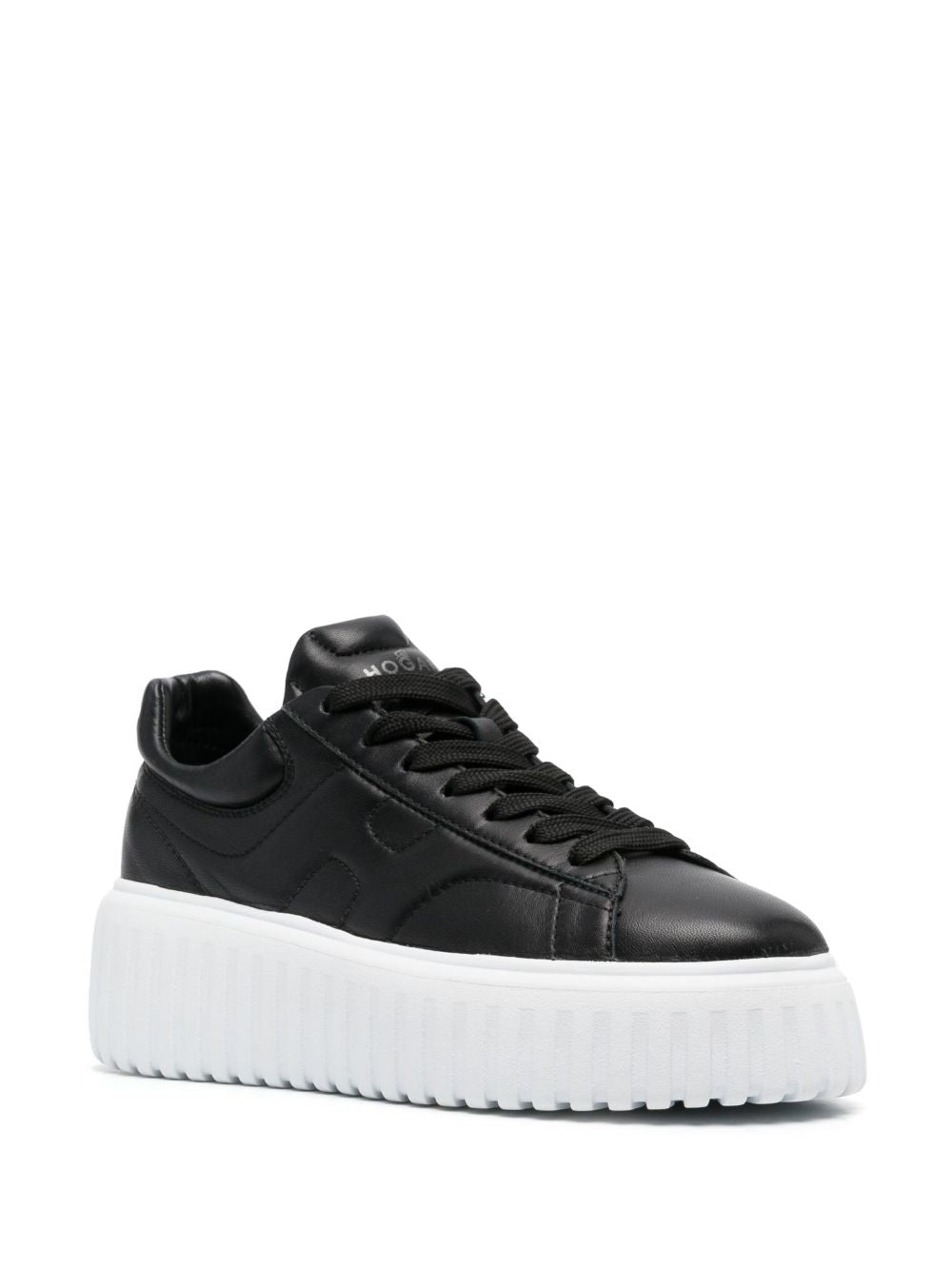 Hogan Flat shoes Black Leathe Rand Out.mat