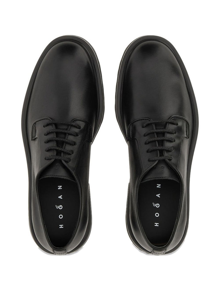 Hogan Flat Shoes Black Leather