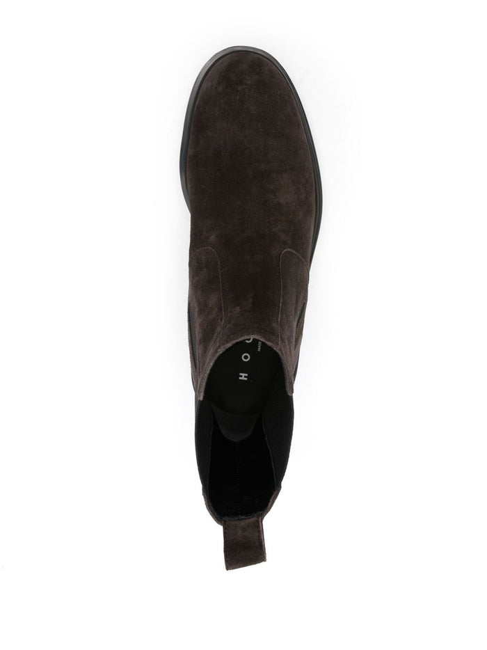 Hogan Flat Shoes Dark Brown Leathe Rand Out.mat