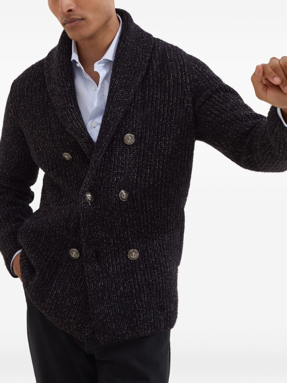 Brunello Cucinelli Jackets Nero Corteccia Lana Seta Cashmere