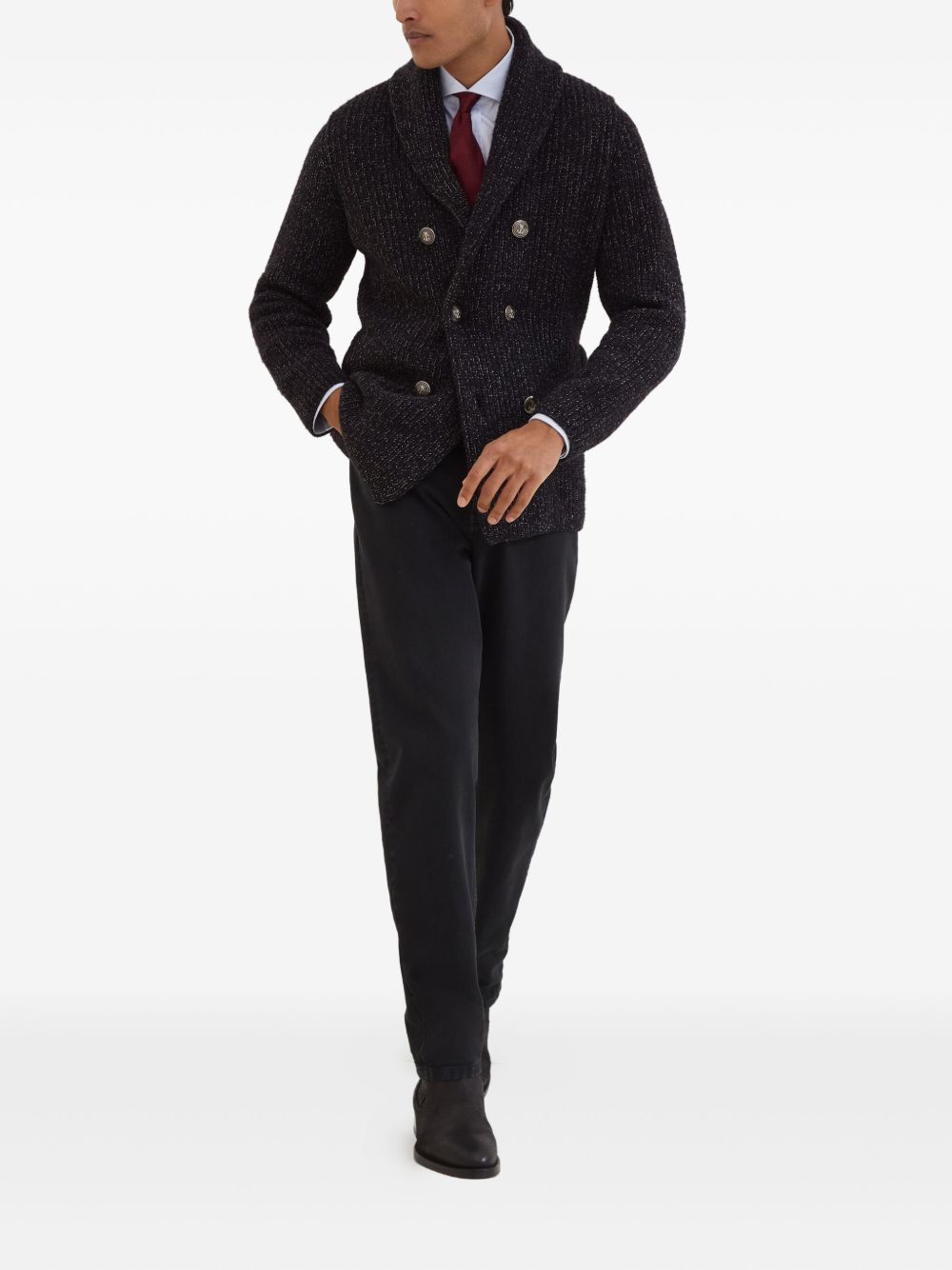 Brunello Cucinelli Jackets Nero Corteccia Lana Seta Cashmere