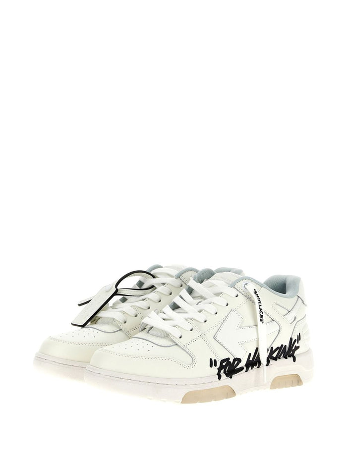 Off-White Flat Shoes White-black Lea