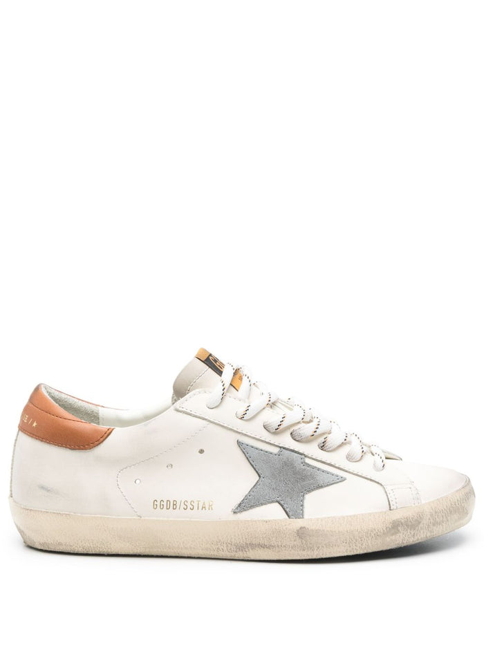 Golden Goose Flat Shoes White/grey/brown Lea Rub Sole