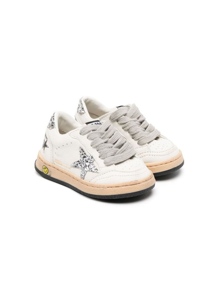 Golden Goose Kids Flat Shoes White Leathe Rand Out.mat