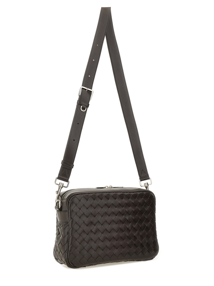 Shoulder Bag Intracciated Brown Calfskin