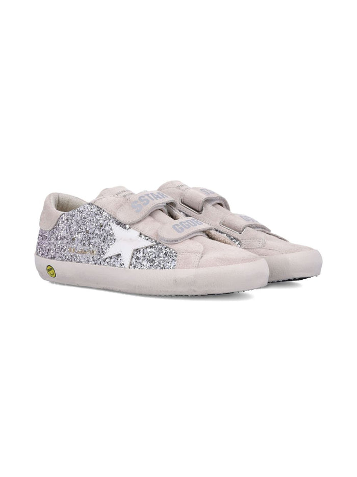 GOLDEN GOOSE KIDS Flat shoes Silver/pink/white/grey Leathe Rand Out.mat