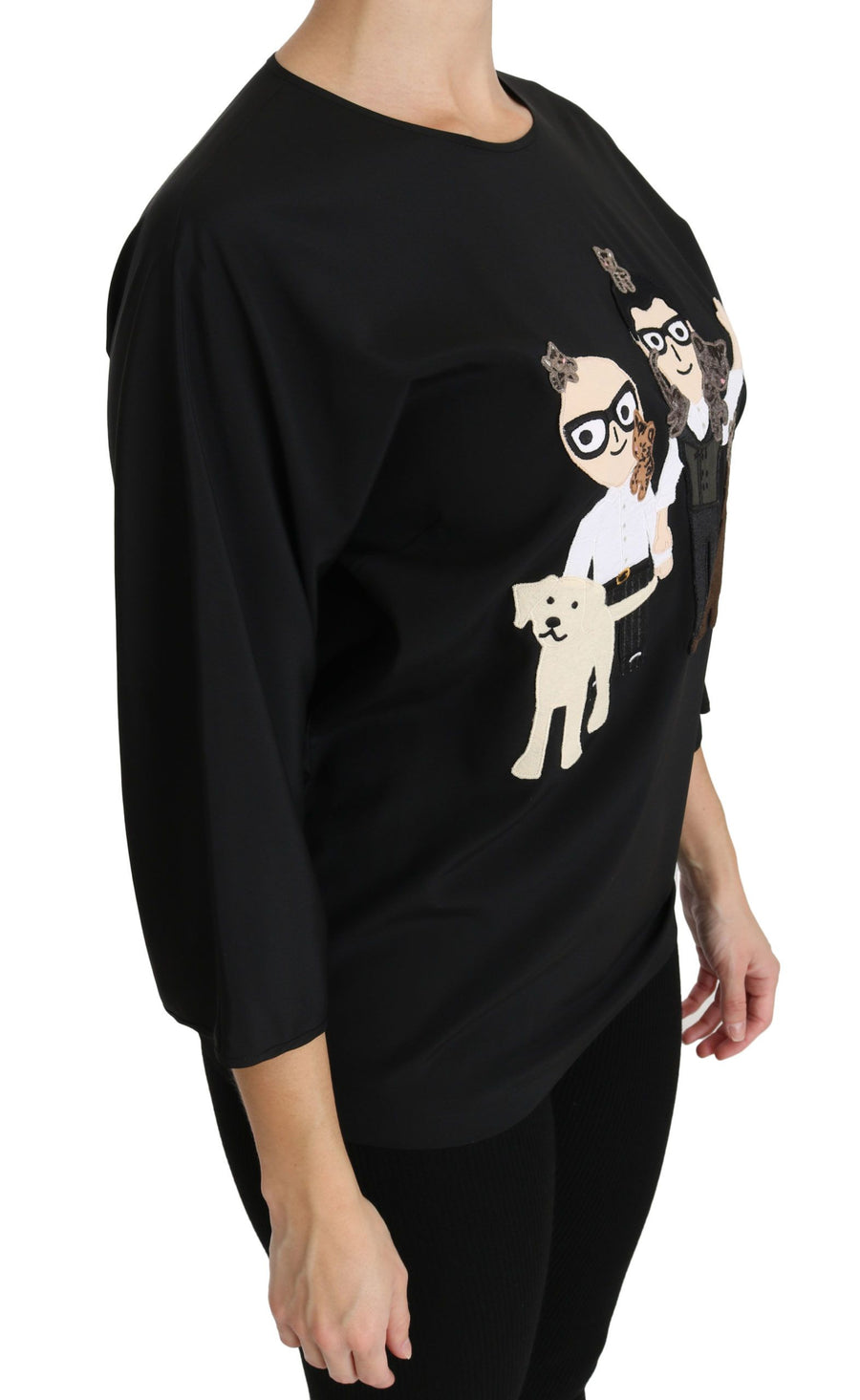 Dolce & Gabbana 91% Silk 9% Stretch top in black