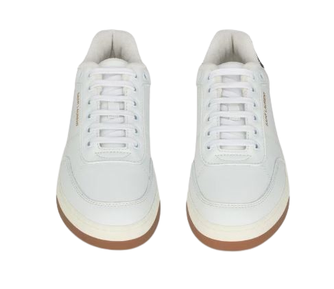 Saint Laurent Flat Shoes Blanc Optique/nero Leathe Rand Out.mat