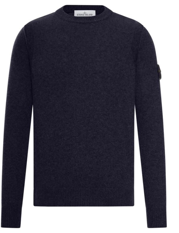 Stone Island Sweaters Blue Lana Poliamide