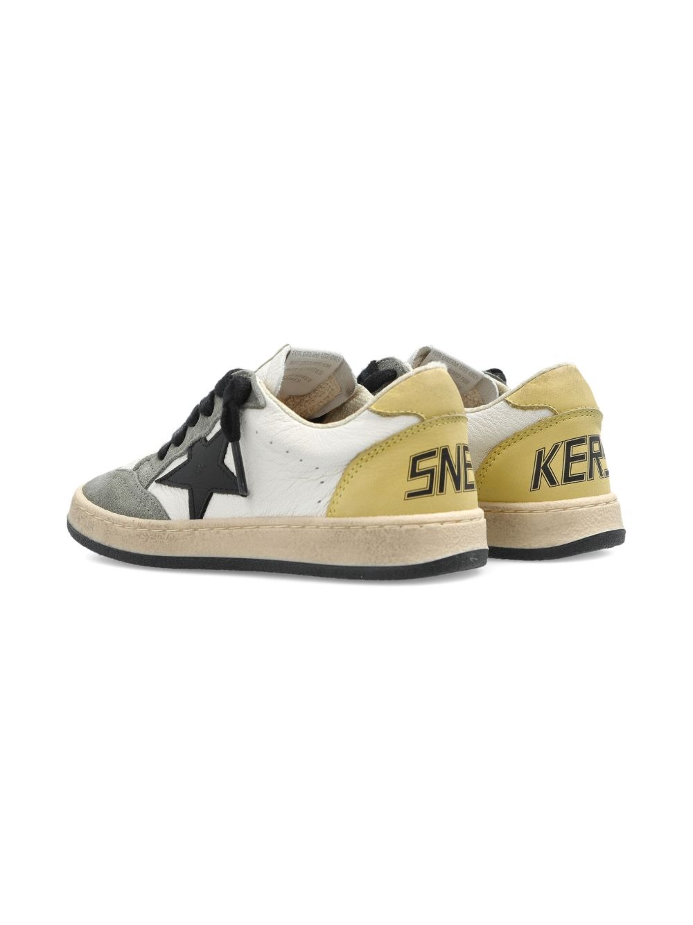 Golden Goose Kids Flat Shoes White/light Green Fab Oth Mat