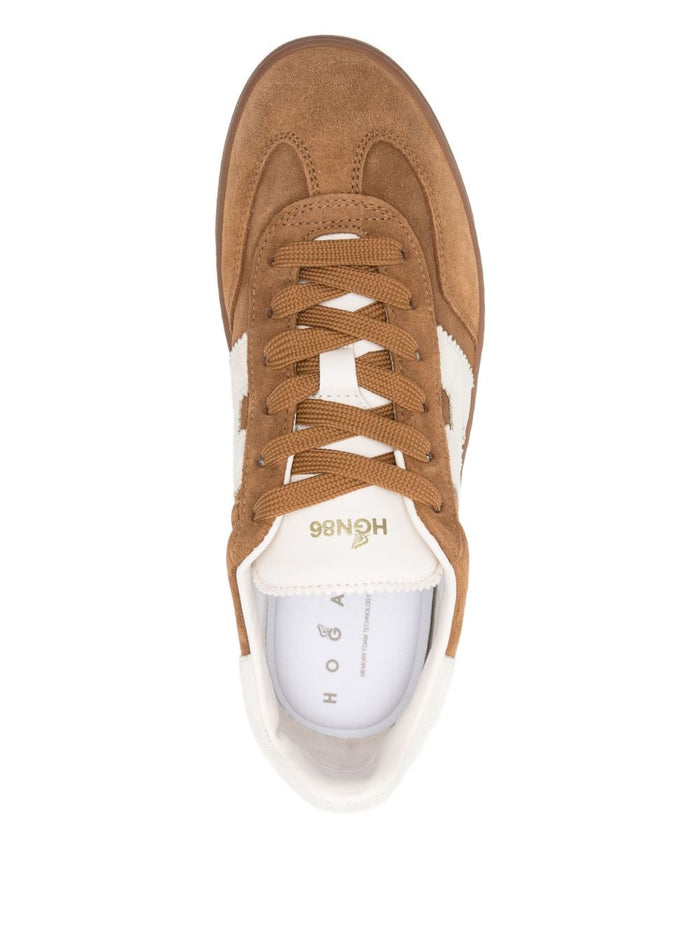 Hogan Flat Shoes Tan Suede