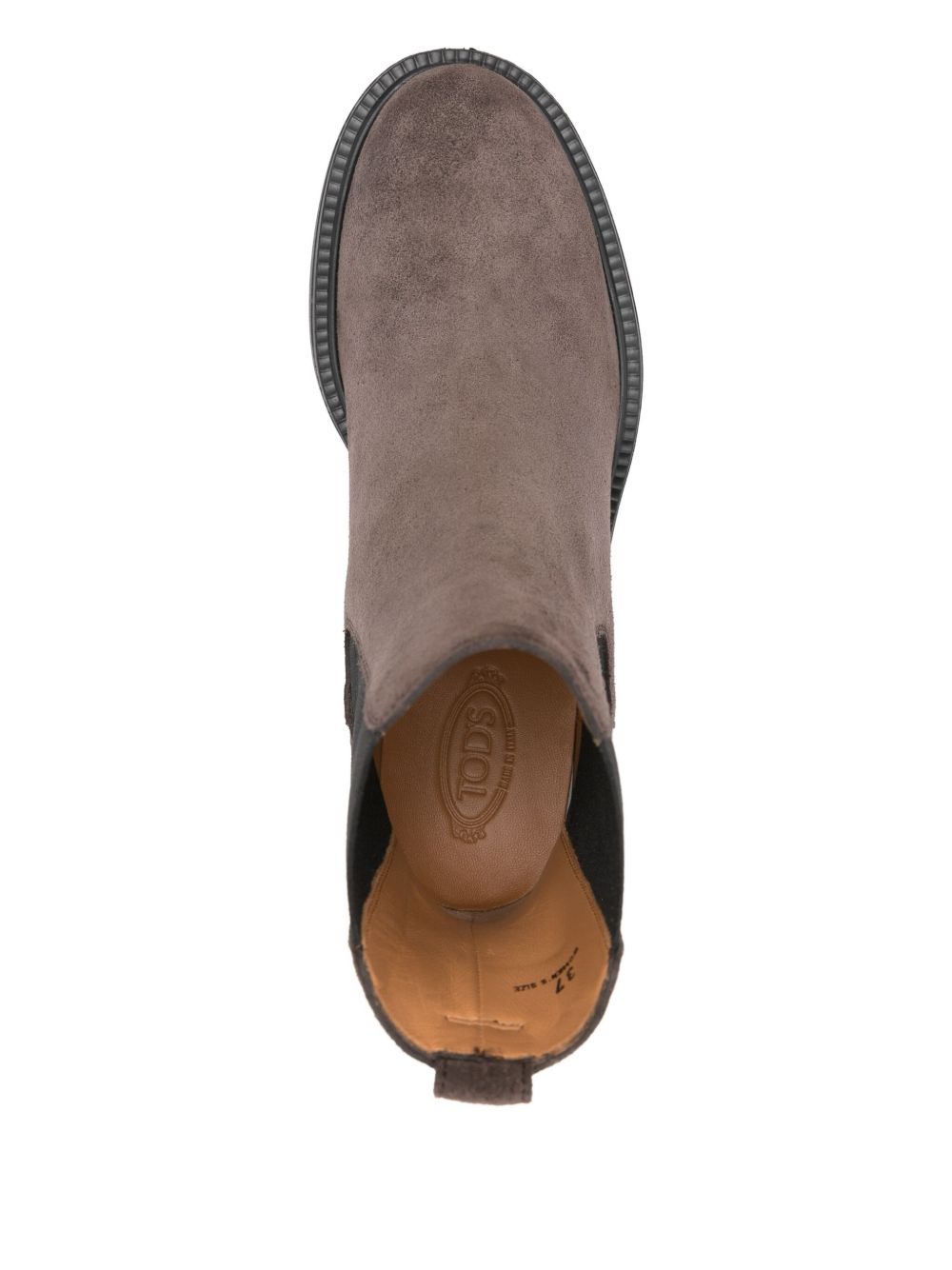 Tods Flat Shoes Taupe Suede Leather Upper