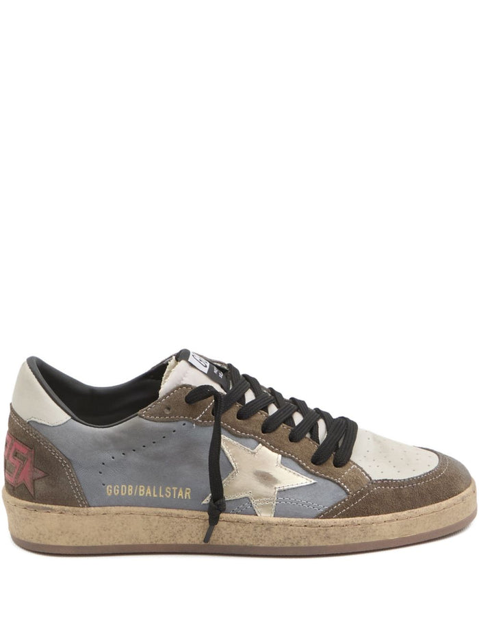 Golden Goose Flat Shoes Denim Blue/green/beige Lea Rub Sole