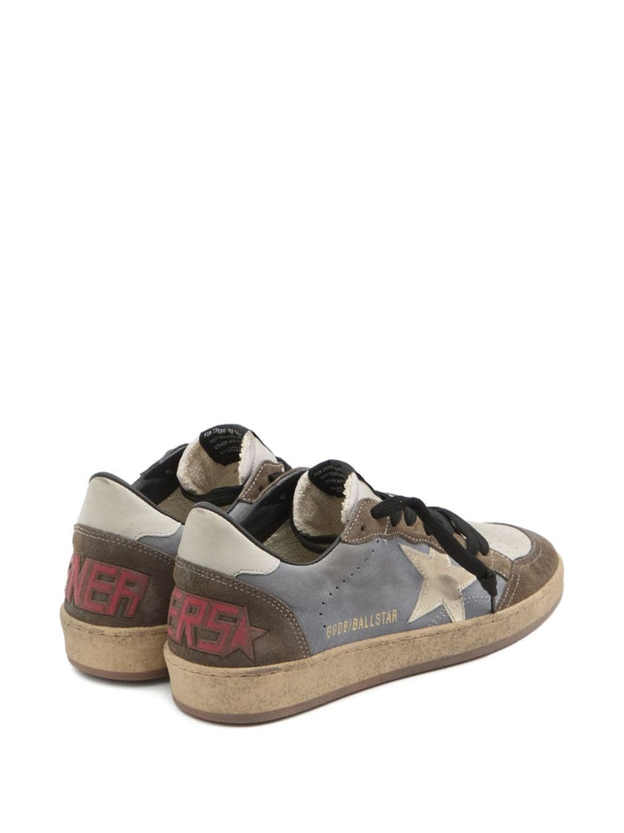 Golden Goose Flat Shoes Denim Blue/green/beige Lea Rub Sole