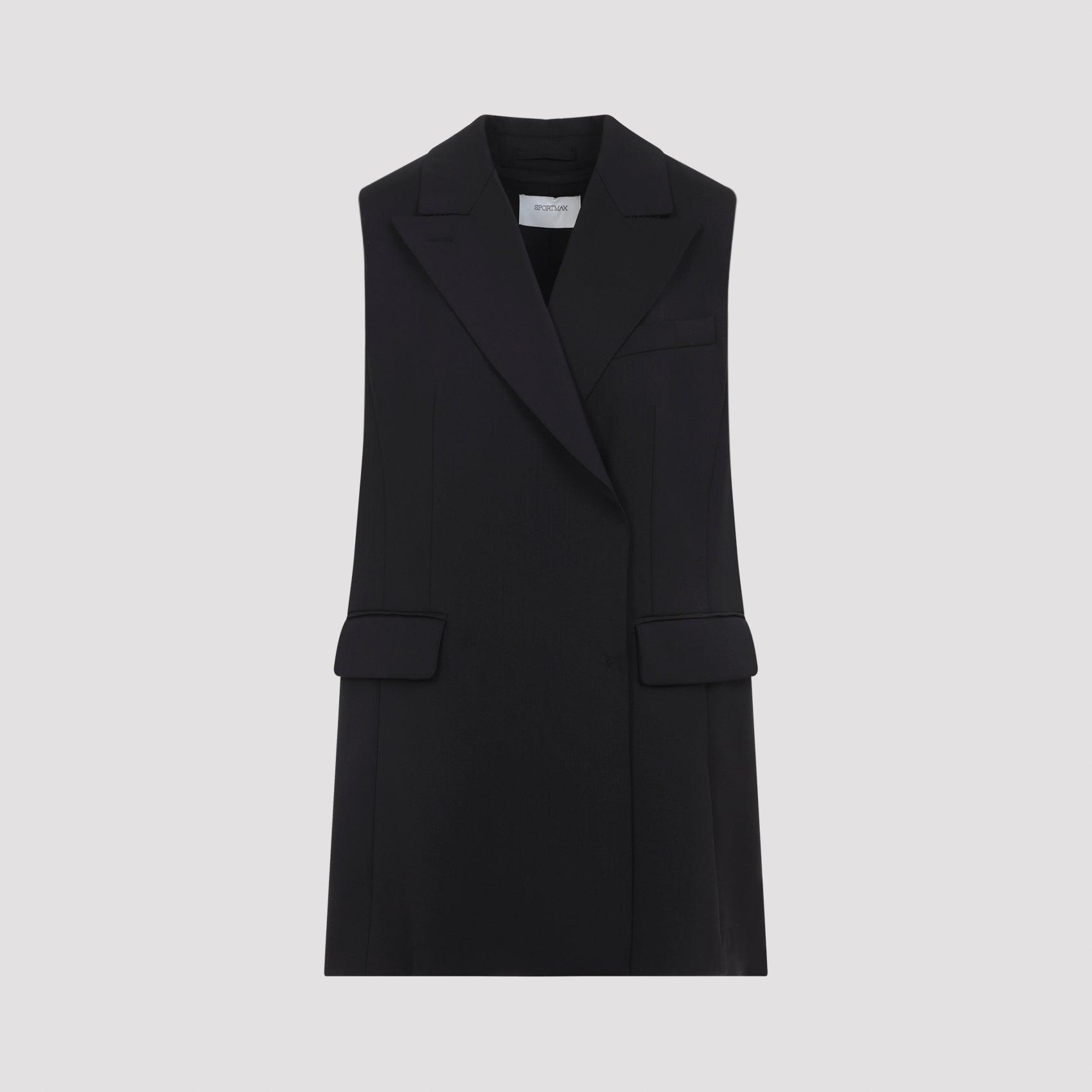 Albero Gilet Black Virgin Wool Polyester Jacket