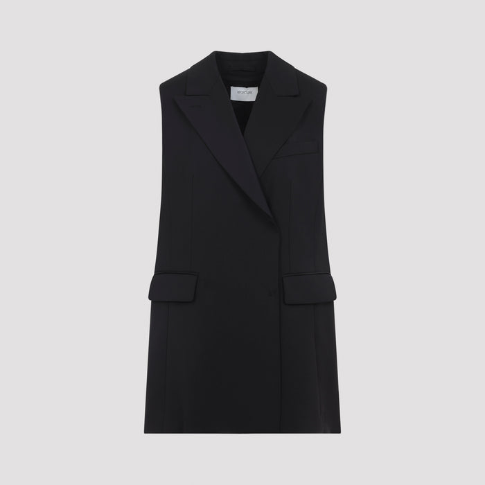 Albero Gilet Black Virgin Wool Polyester Jacket