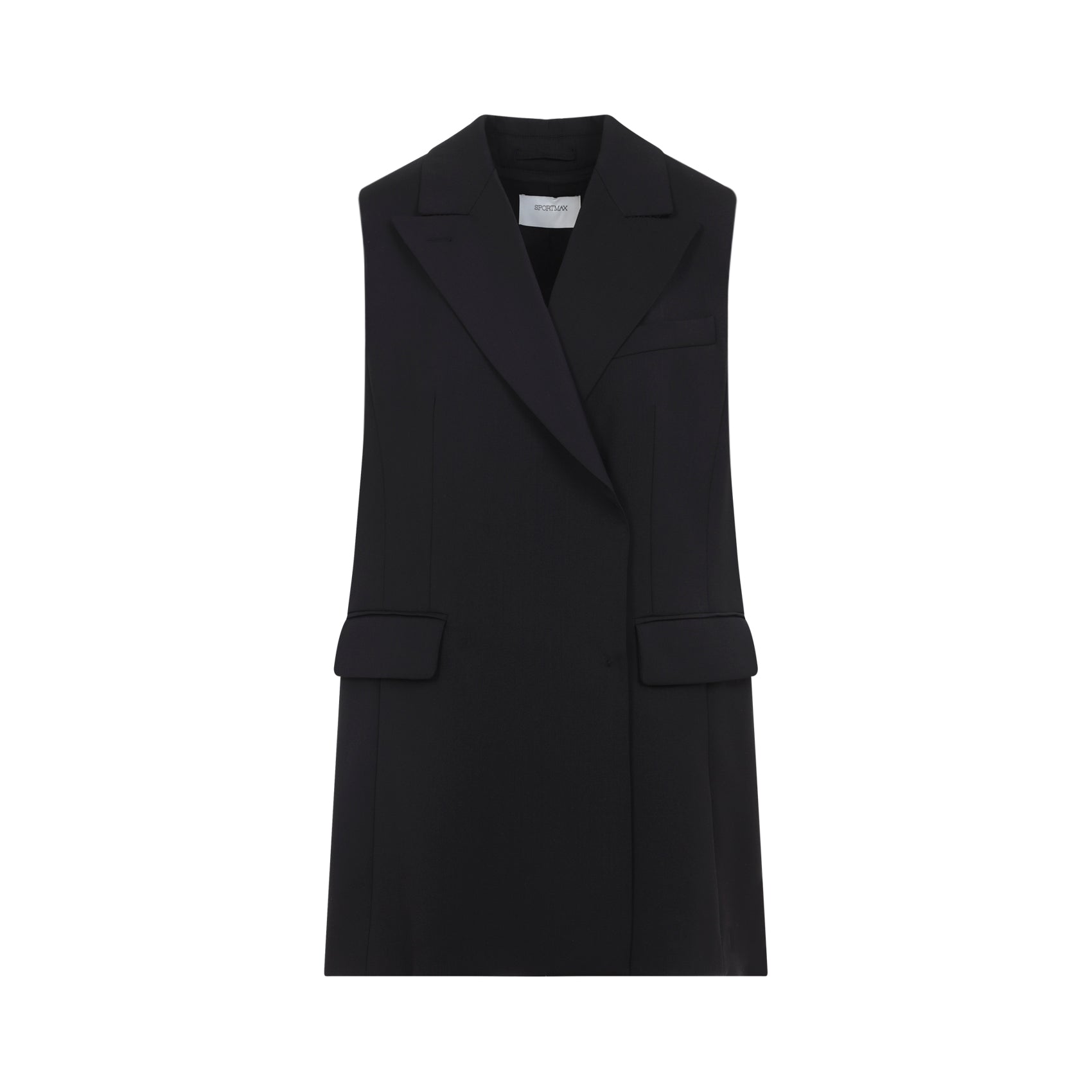 Albero Gilet Black Virgin Wool Polyester Jacket