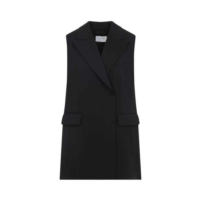 Albero Gilet Black Virgin Wool Polyester Jacket