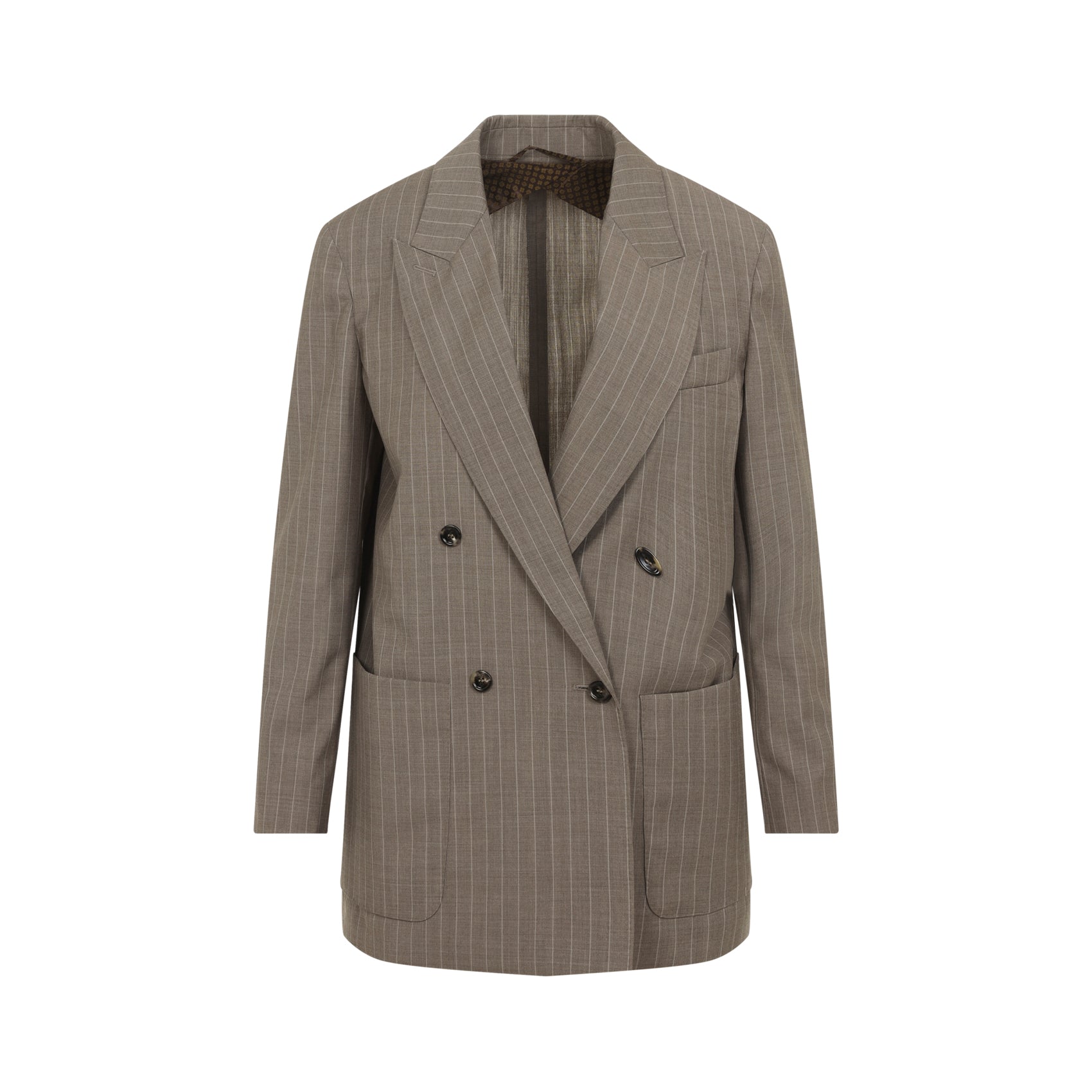 Acciaio Pinstripe Jacket Nude & Neutrals Virgin Wool